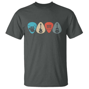 Guitar Pick T Shirt Retro Music Instrument TS10 Dark Heather Print Your Wear