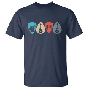 Guitar Pick T Shirt Retro Music Instrument TS10 Navy Print Your Wear