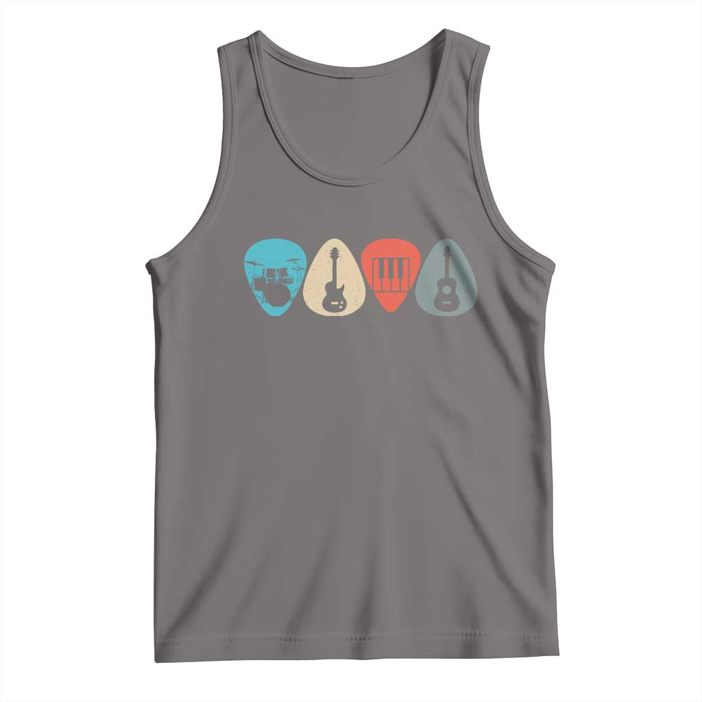Guitar Pick Tank Top Retro Music Instrument TS10 Deep Heather Print Your Wear