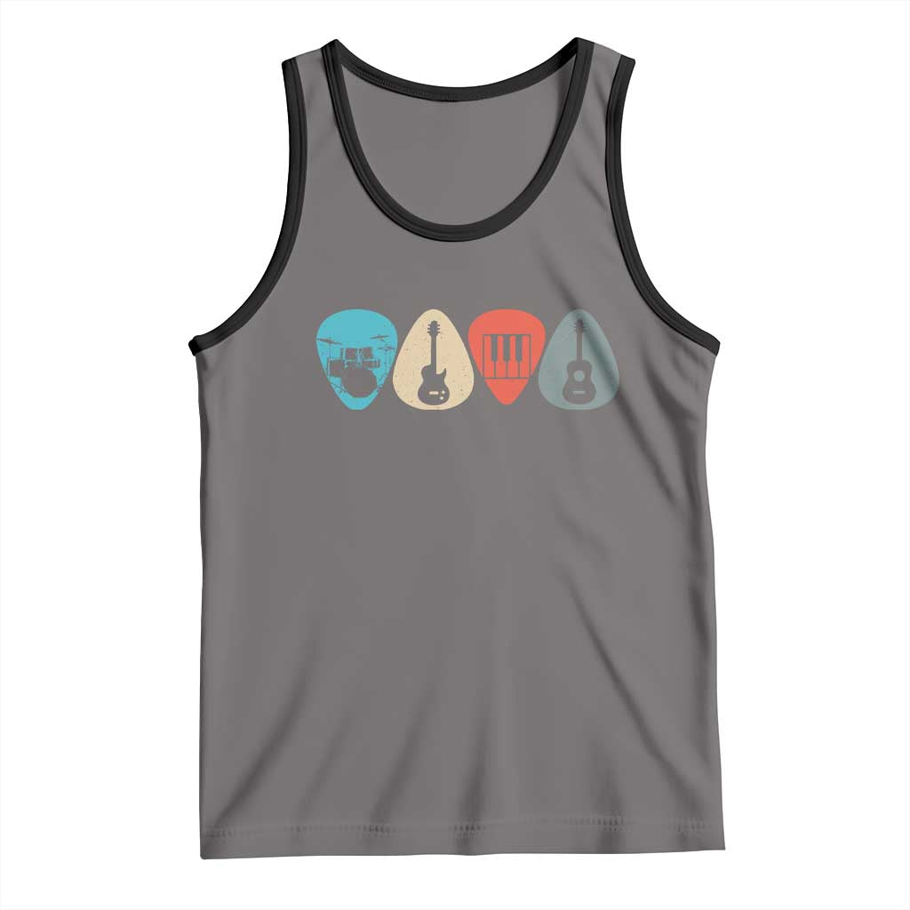 Guitar Pick Tank Top Retro Music Instrument TS10 Deep Heather Black Print Your Wear