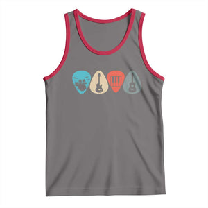 Guitar Pick Tank Top Retro Music Instrument TS10 Deep Heather Red Print Your Wear