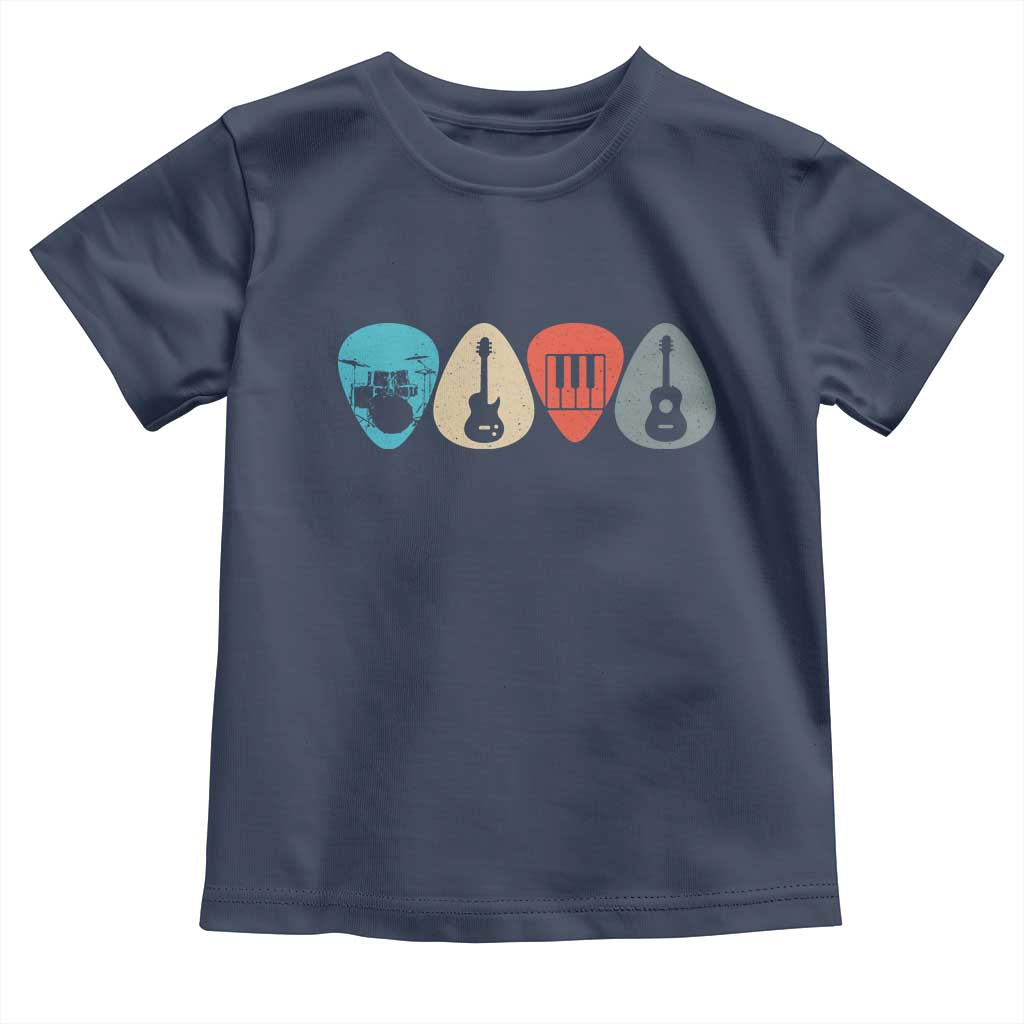 Guitar Pick Toddler T Shirt Retro Music Instrument TS10 Navy Print Your Wear
