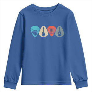 Guitar Pick Youth Sweatshirt Retro Music Instrument TS10 Royal Blue Print Your Wear