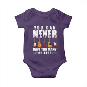 Funny Guitarist Baby Onesie You Can Never Have Too Many Guitars Music Life TS10 Purple Print Your Wear