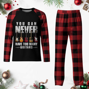 Funny Guitarist Plaid Pajama Set You Can Never Have Too Many Guitars Music Life TS10 Buffalo Plaid Print Your Wear