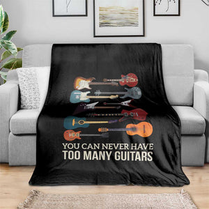 Funny Guitarist Throw Blanket You Can Never Have Too Many Guitars Vintage Guitar Lineup TS10 Print Your Wear