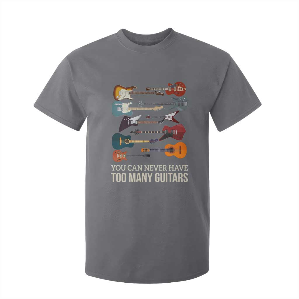Funny Guitarist T Shirt For Kid You Can Never Have Too Many Guitars Vintage Guitar Lineup TS10 Charcoal Print Your Wear