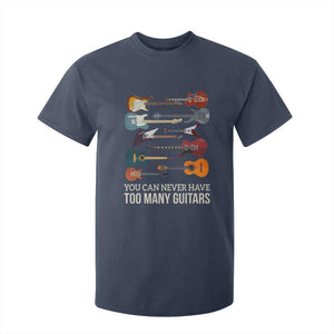 Funny Guitarist T Shirt For Kid You Can Never Have Too Many Guitars Vintage Guitar Lineup TS10 Navy Print Your Wear