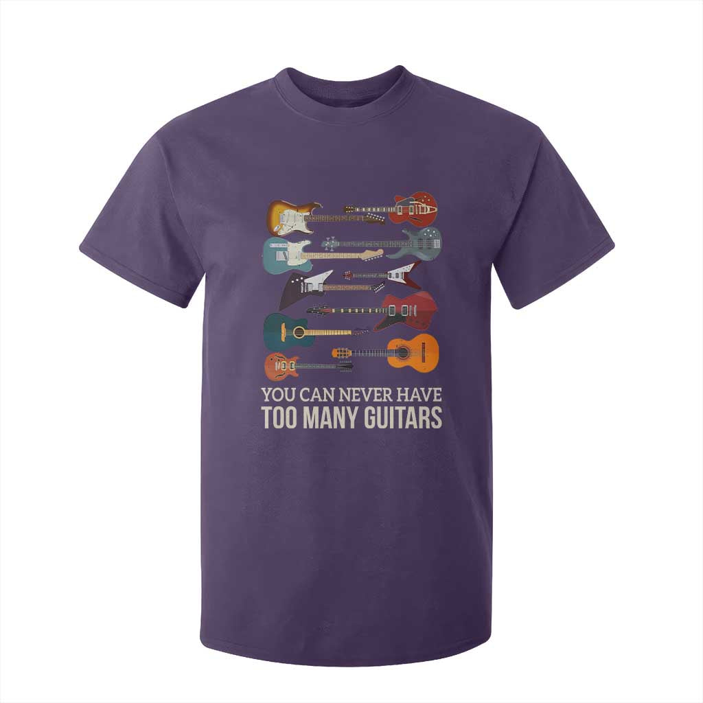 Funny Guitarist T Shirt For Kid You Can Never Have Too Many Guitars Vintage Guitar Lineup TS10 Purple Print Your Wear