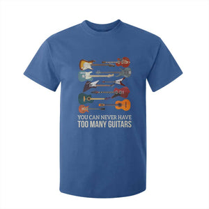 Funny Guitarist T Shirt For Kid You Can Never Have Too Many Guitars Vintage Guitar Lineup TS10 Royal Blue Print Your Wear