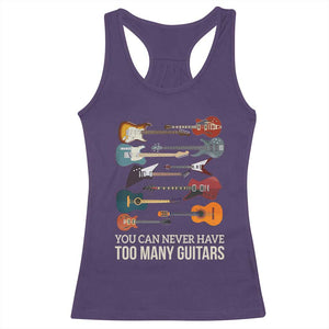 Funny Guitarist Racerback Tank Top You Can Never Have Too Many Guitars Vintage Guitar Lineup TS10 Purple Print Your Wear