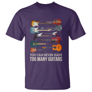 Funny Guitarist T Shirt You Can Never Have Too Many Guitars Vintage Guitar Lineup TS10 Purple Print Your Wear