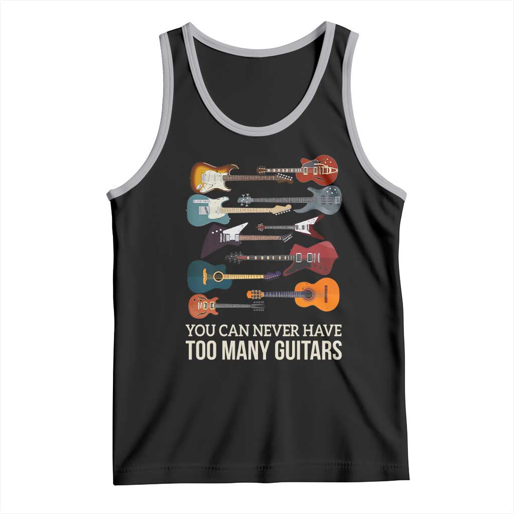Funny Guitarist Tank Top You Can Never Have Too Many Guitars Vintage Guitar Lineup TS10 Black Athletic Heather Print Your Wear
