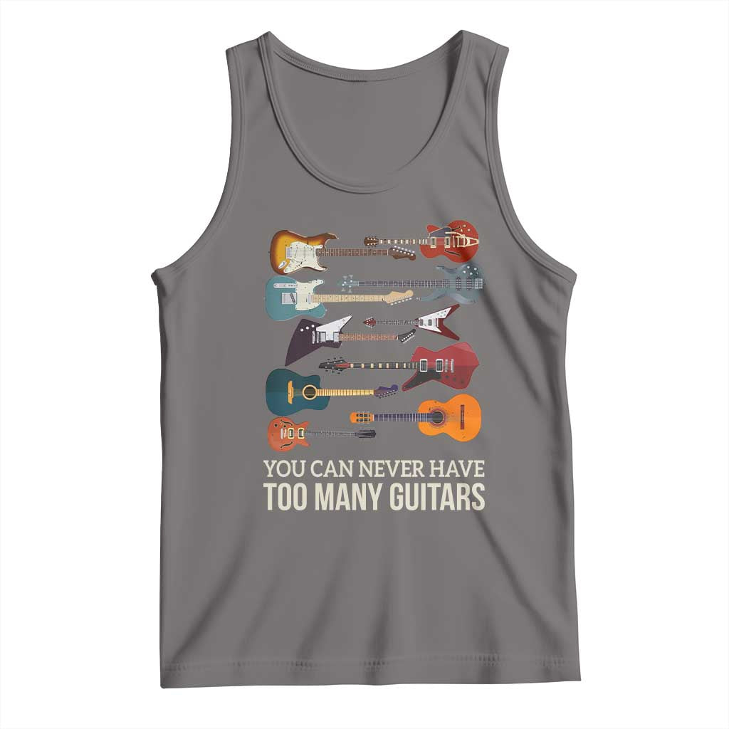 Funny Guitarist Tank Top You Can Never Have Too Many Guitars Vintage Guitar Lineup TS10 Deep Heather Print Your Wear