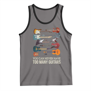 Funny Guitarist Tank Top You Can Never Have Too Many Guitars Vintage Guitar Lineup TS10 Deep Heather Black Print Your Wear