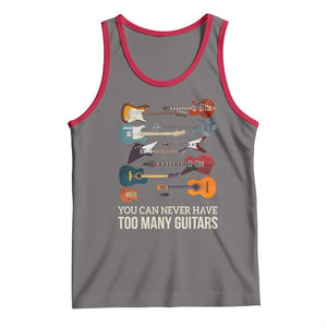 Funny Guitarist Tank Top You Can Never Have Too Many Guitars Vintage Guitar Lineup TS10 Deep Heather Red Print Your Wear