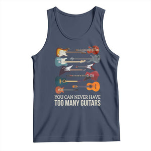 Funny Guitarist Tank Top You Can Never Have Too Many Guitars Vintage Guitar Lineup TS10 Navy Print Your Wear