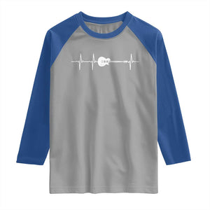 Guitar Heartbeat Raglan Shirt Funny Guitarist Guitars Music Lovers TS10 Sport Gray Royal Print Your Wear