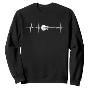 Guitar Heartbeat Sweatshirt Funny Guitarist Guitars Music Lovers TS10 Black Print Your Wear