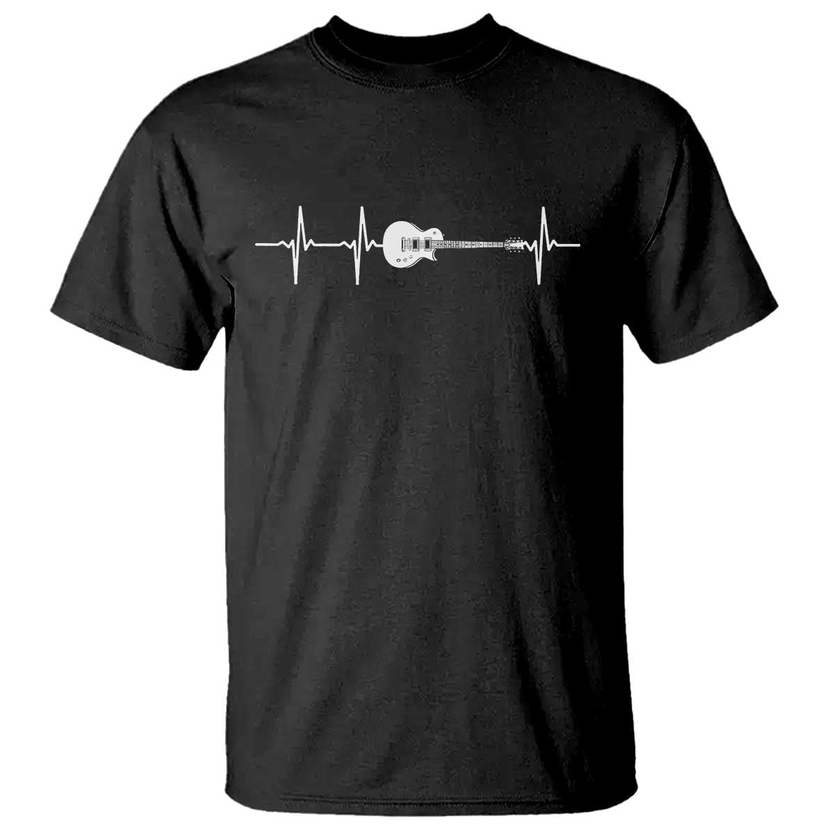 Guitar Heartbeat T Shirt Funny Guitarist Guitars Music Lovers TS10 Black Print Your Wear
