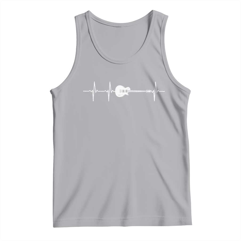 Guitar Heartbeat Tank Top Funny Guitarist Guitars Music Lovers TS10 Athletic Heather Print Your Wear