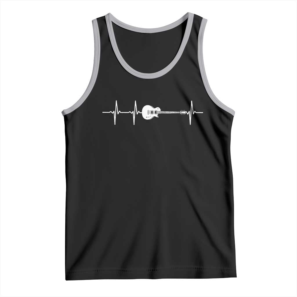 Guitar Heartbeat Tank Top Funny Guitarist Guitars Music Lovers TS10 Black Athletic Heather Print Your Wear
