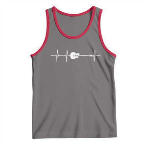 Guitar Heartbeat Tank Top Funny Guitarist Guitars Music Lovers TS10 Deep Heather Red Print Your Wear