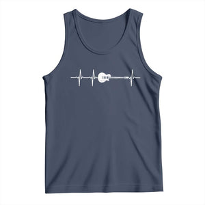 Guitar Heartbeat Tank Top Funny Guitarist Guitars Music Lovers TS10 Navy Print Your Wear