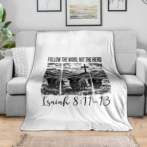 Follow the Word Not The Herd Throw Blanket Vintage Bible Verse Christian Country Highland Cow Boho TS10 Print Your Wear