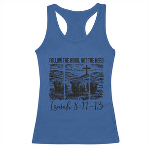 Follow the Word Not The Herd Racerback Tank Top Vintage Bible Verse Christian Country Highland Cow Boho TS10 Royal Blue Print Your Wear
