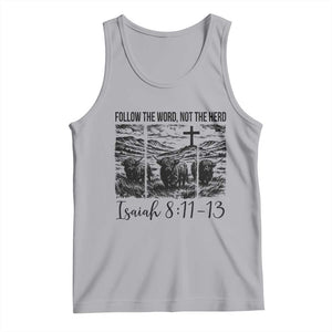 Follow the Word Not The Herd Tank Top Vintage Bible Verse Christian Country Highland Cow Boho TS10 Athletic Heather Print Your Wear