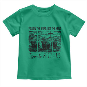 Follow the Word Not The Herd Toddler T Shirt Vintage Bible Verse Christian Country Highland Cow Boho TS10 Irish Green Print Your Wear