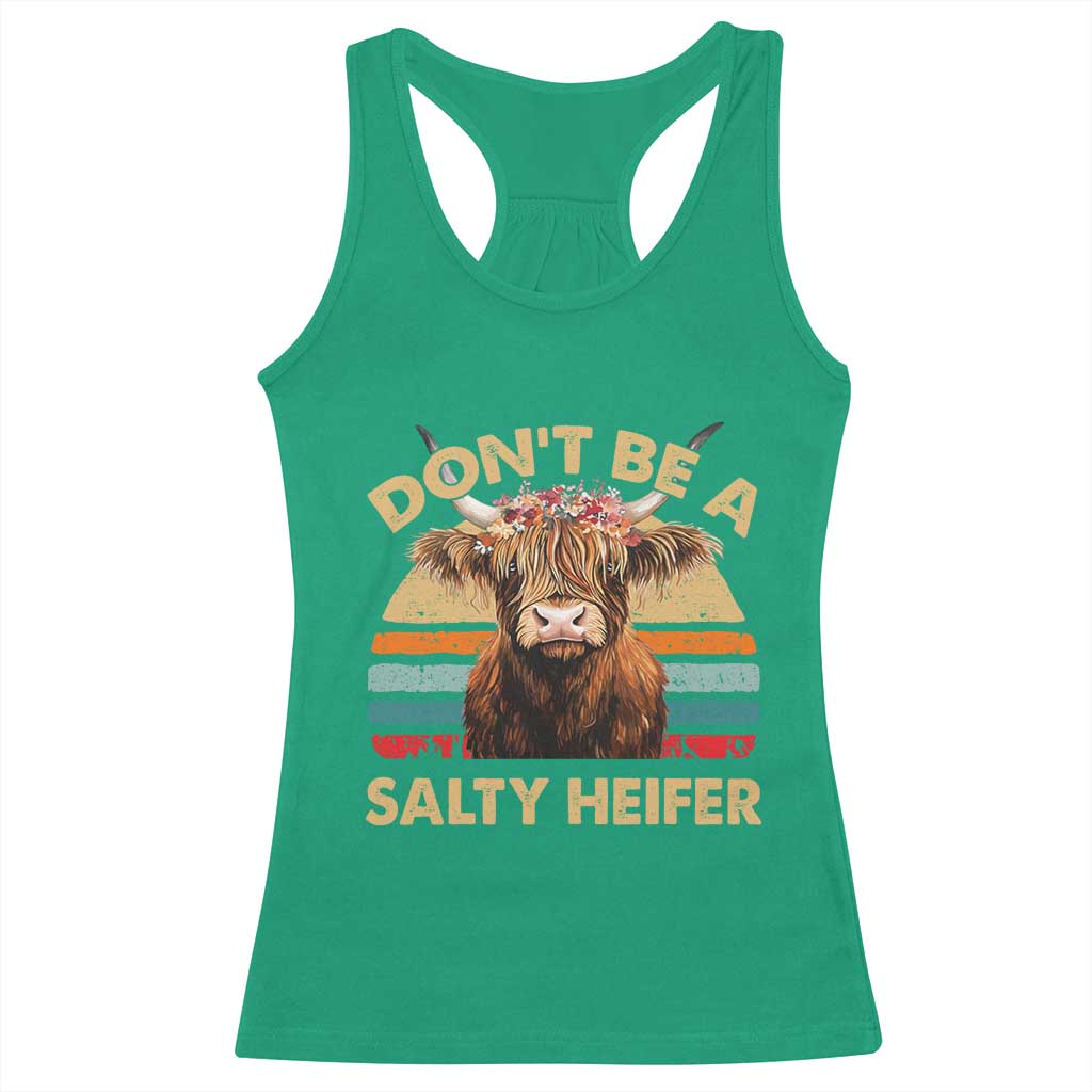 Highland Cow Racerback Tank Top Dont Be A Salty Heifer TS10 Irish Green Print Your Wear