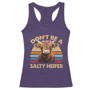 Highland Cow Racerback Tank Top Dont Be A Salty Heifer TS10 Purple Print Your Wear