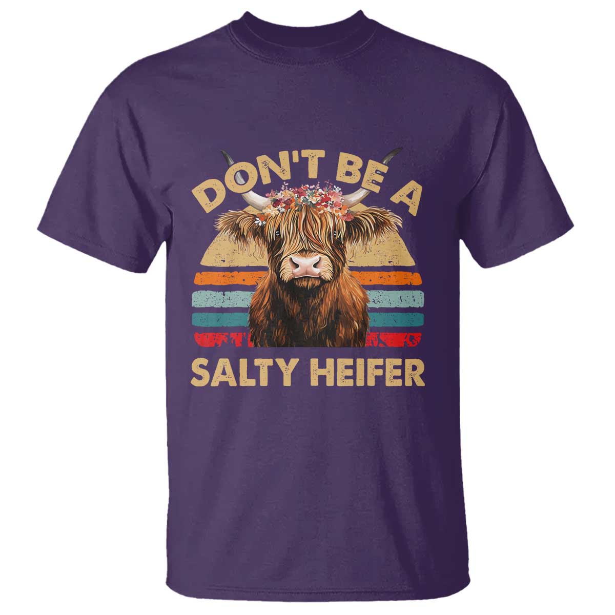 Highland Cow T Shirt Dont Be A Salty Heifer TS10 Purple Print Your Wear