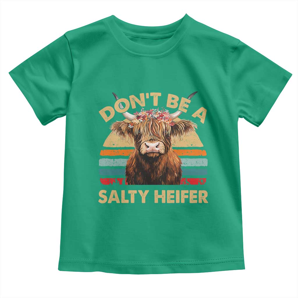 Highland Cow Toddler T Shirt Dont Be A Salty Heifer TS10 Irish Green Print Your Wear