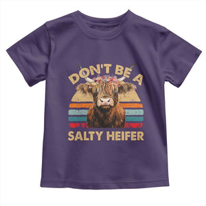 Highland Cow Toddler T Shirt Dont Be A Salty Heifer TS10 Purple Print Your Wear