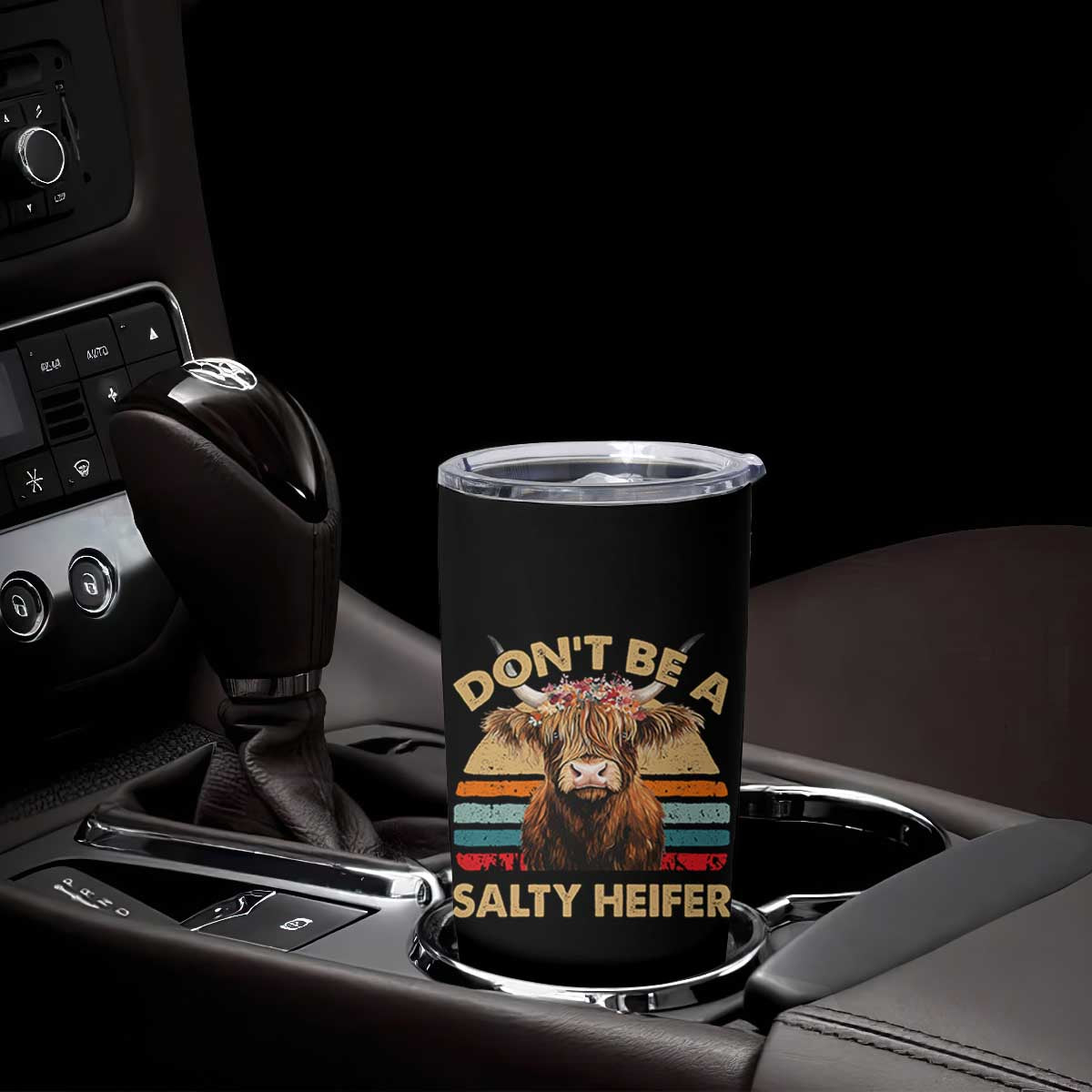 Highland Cow Tumbler Cup Dont Be A Salty Heifer TS10 Print Your Wear