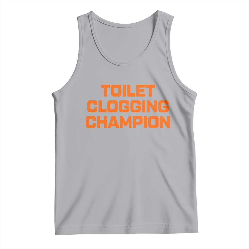 Toilet Clogging Champion Tank Top Funny Dirty Saying TS10 Athletic Heather Print Your Wear