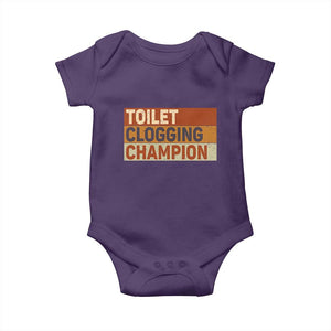 Toilet Clogging Champion Baby Onesie TS10 Purple Print Your Wear