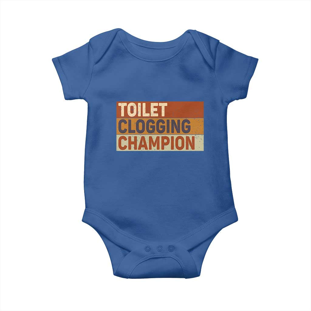 Toilet Clogging Champion Baby Onesie TS10 Royal Blue Print Your Wear