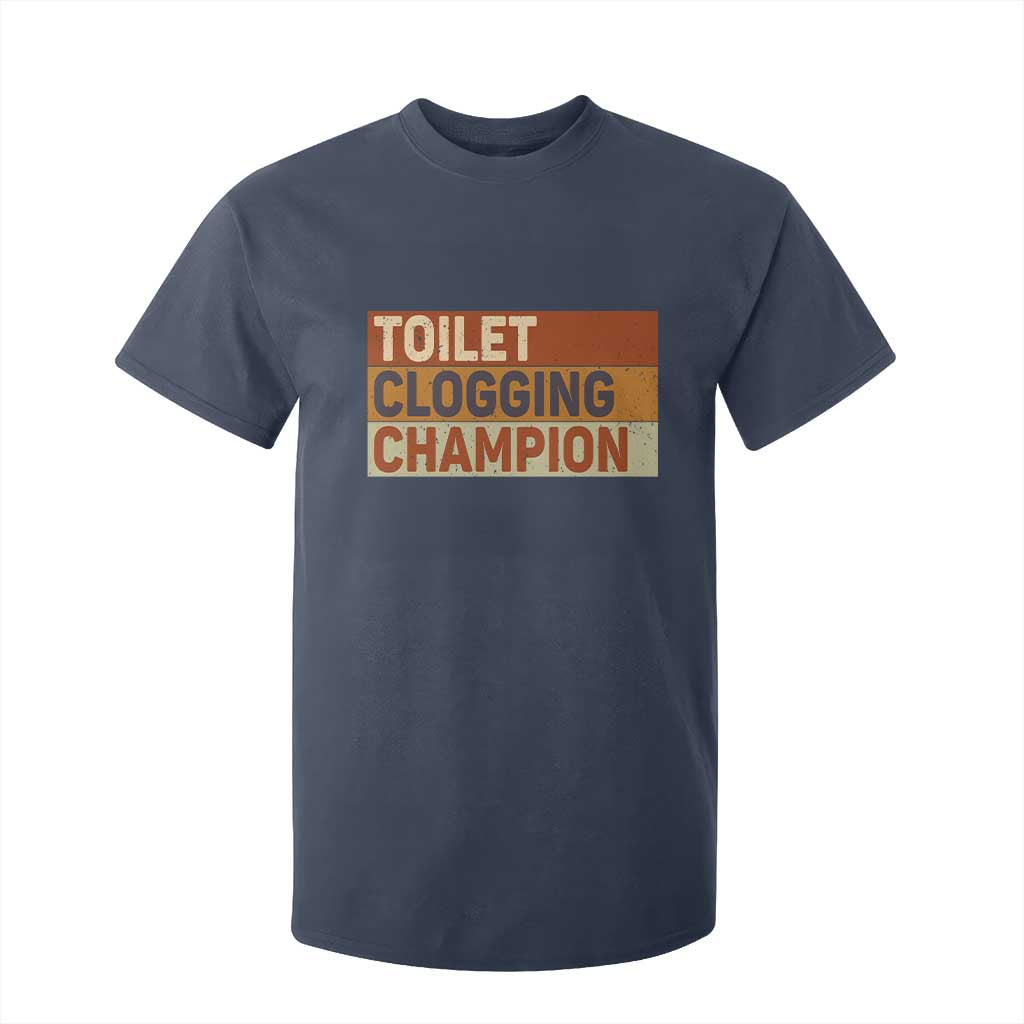 Toilet Clogging Champion T Shirt For Kid TS10 Navy Print Your Wear