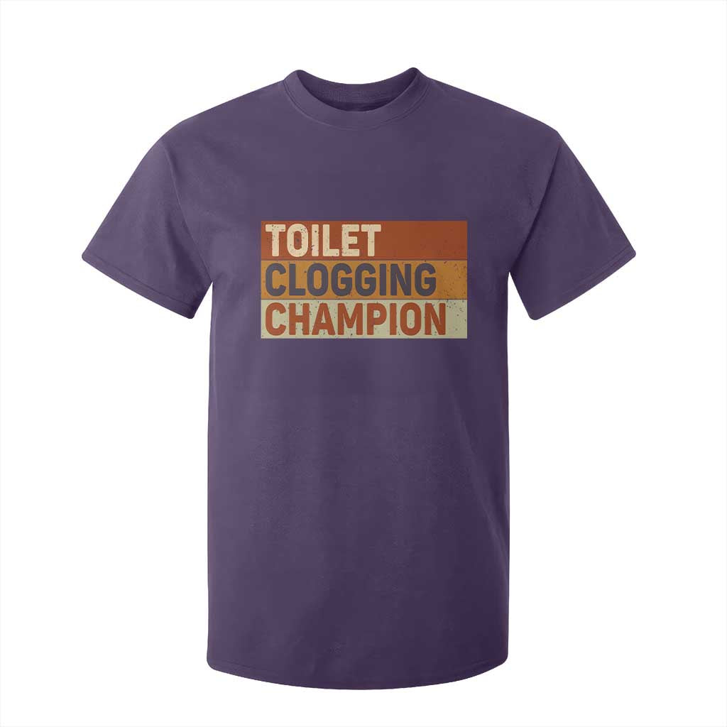 Toilet Clogging Champion T Shirt For Kid TS10 Purple Print Your Wear