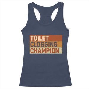 Toilet Clogging Champion Racerback Tank Top TS10 Navy Print Your Wear