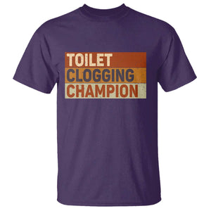 Toilet Clogging Champion T Shirt TS10 Purple Print Your Wear