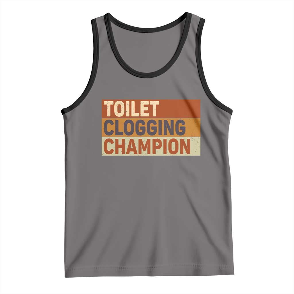 Toilet Clogging Champion Tank Top TS10 Deep Heather Black Print Your Wear