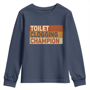 Toilet Clogging Champion Youth Sweatshirt TS10 Navy Print Your Wear