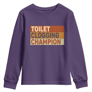 Toilet Clogging Champion Youth Sweatshirt TS10 Purple Print Your Wear