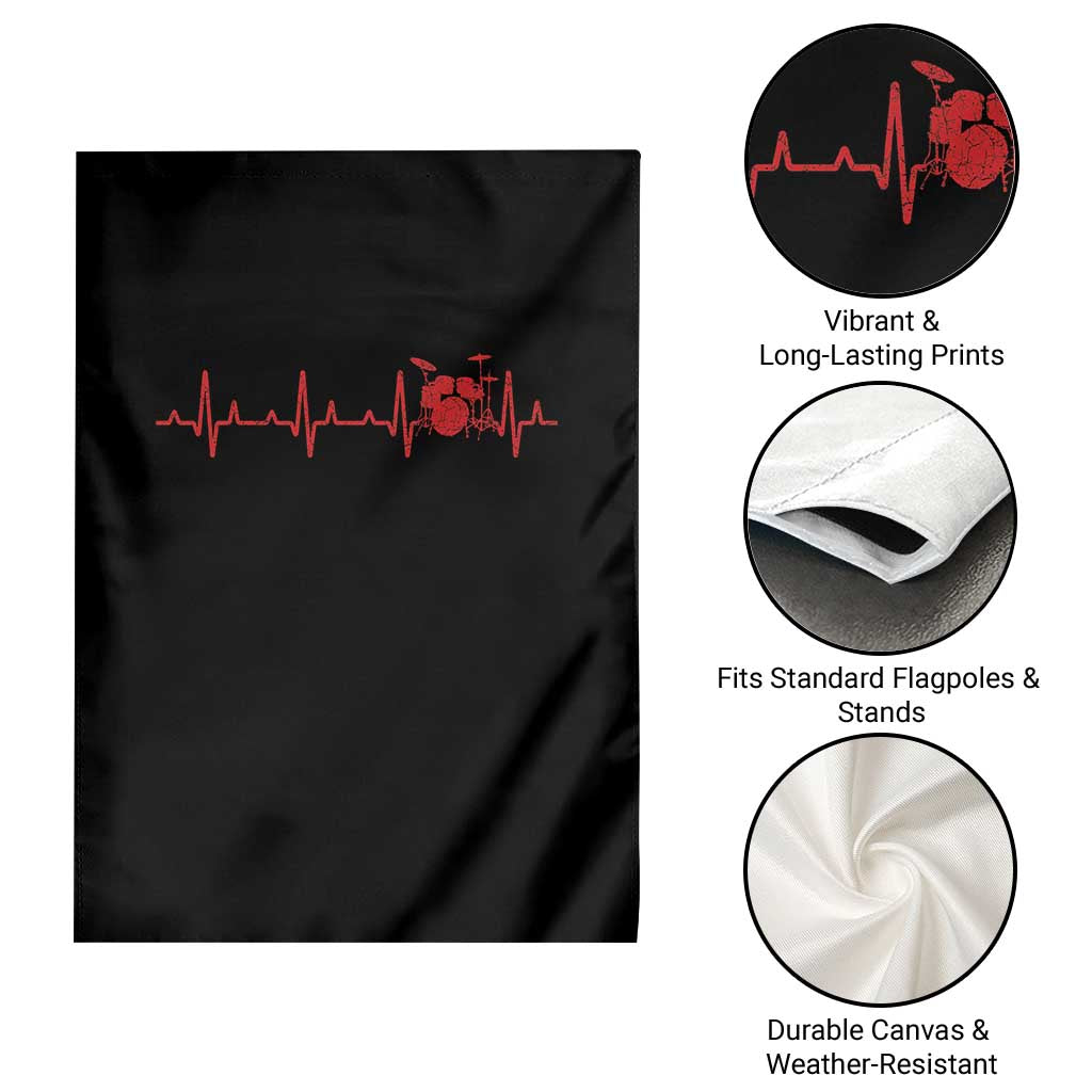 Drums Heartbeat Garden Flag Drummer Percussionist TS10 Print Your Wear