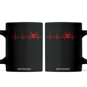 Drums Heartbeat Coffee Mug Drummer Percussionist TS10 Black Print Your Wear
